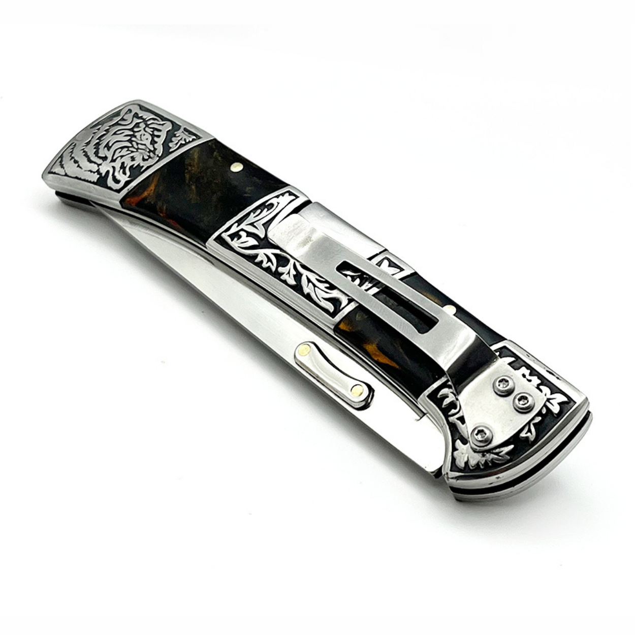 Outdoor Folding Knife B3159 - Black / Silver