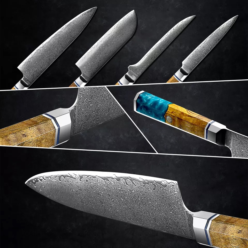 AO-20198 Damascus Kitchen Knife - Utility