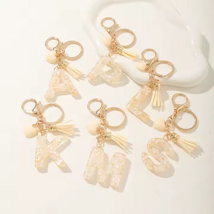 Alphabet Keychain - H / White