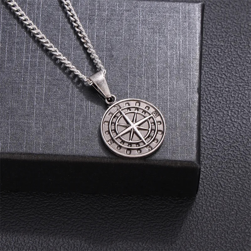 Compass Necklace - Black