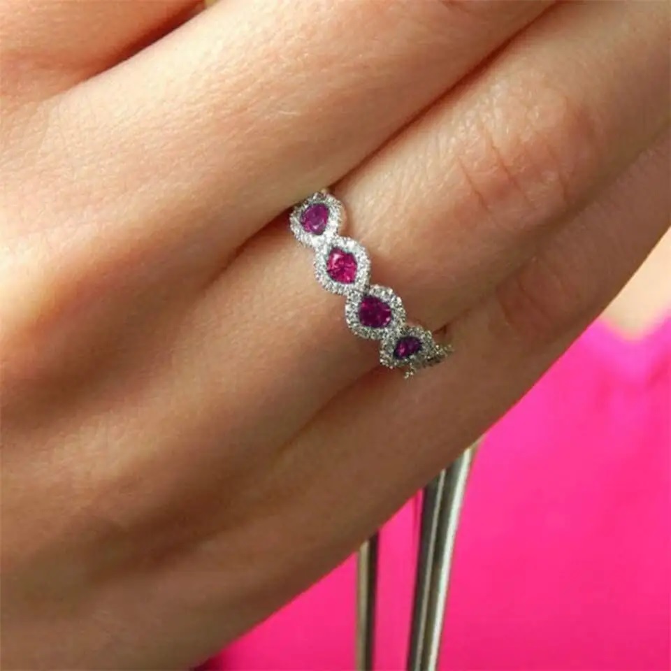 EL-29932 Ring - Silver/Pink/57mm