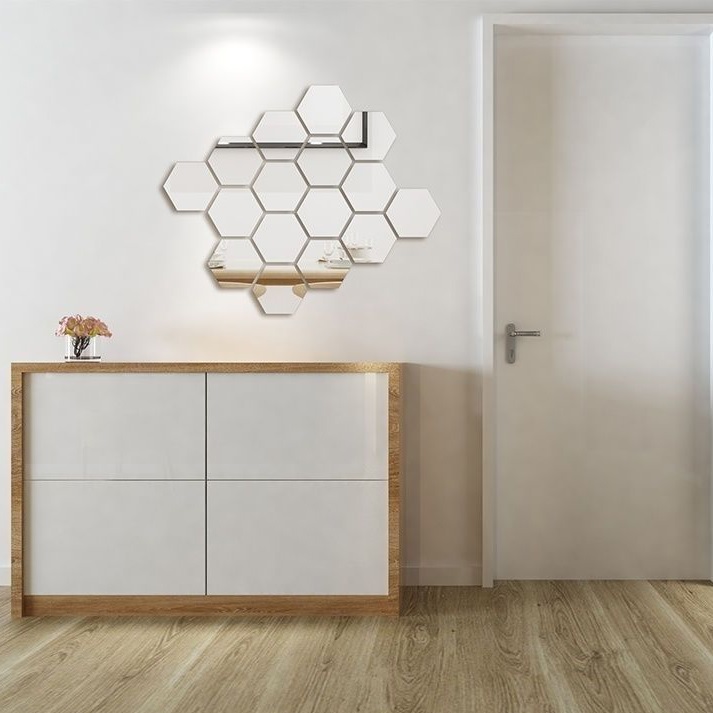 Mirror Wall Stickers - Hexagon