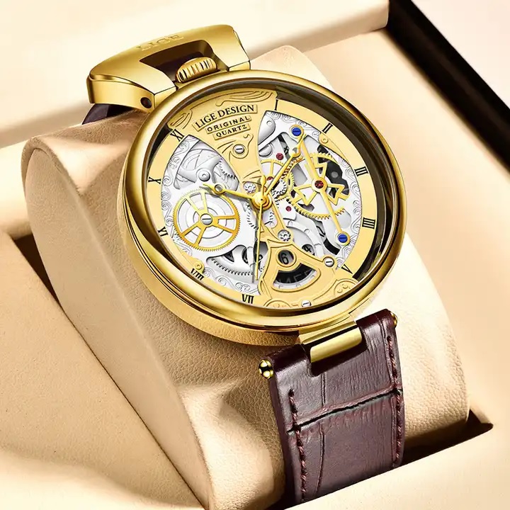 LIGE HA-29524 watch - Brown/Gold Pink
