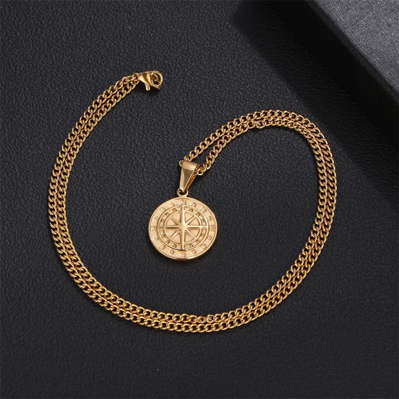 Compass Necklace - Black
