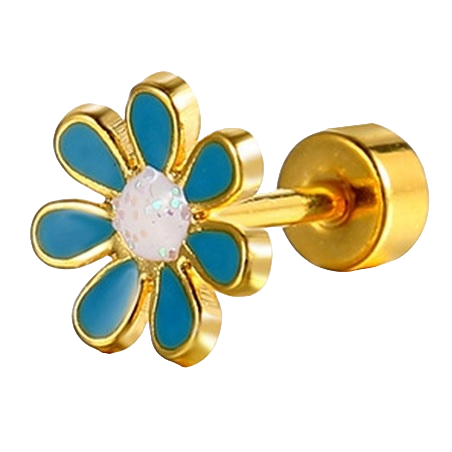 Flower Earring - Gold / Black
