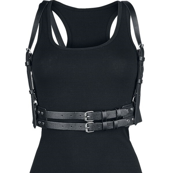 Women's Leatherette Harness - Black