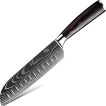 BL-38108 Kitchen Knife - Santoku / Black / Brown