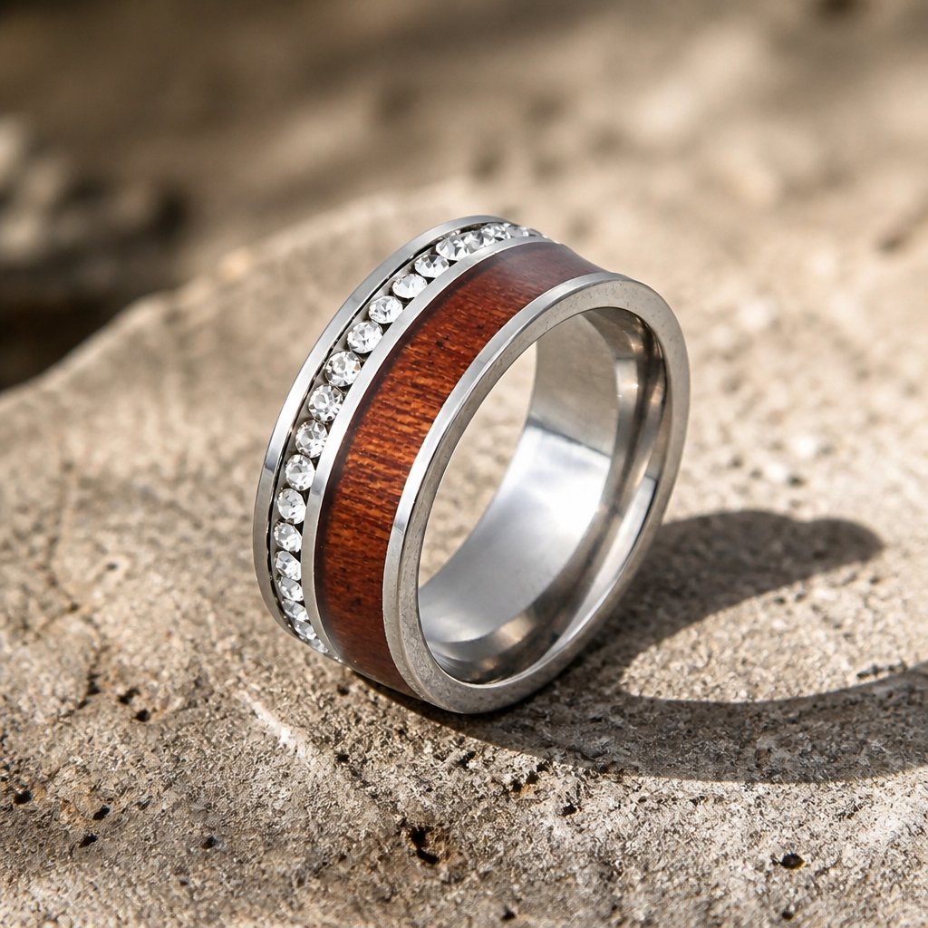 TR-17016 Ring - Silver/Brown/55mm