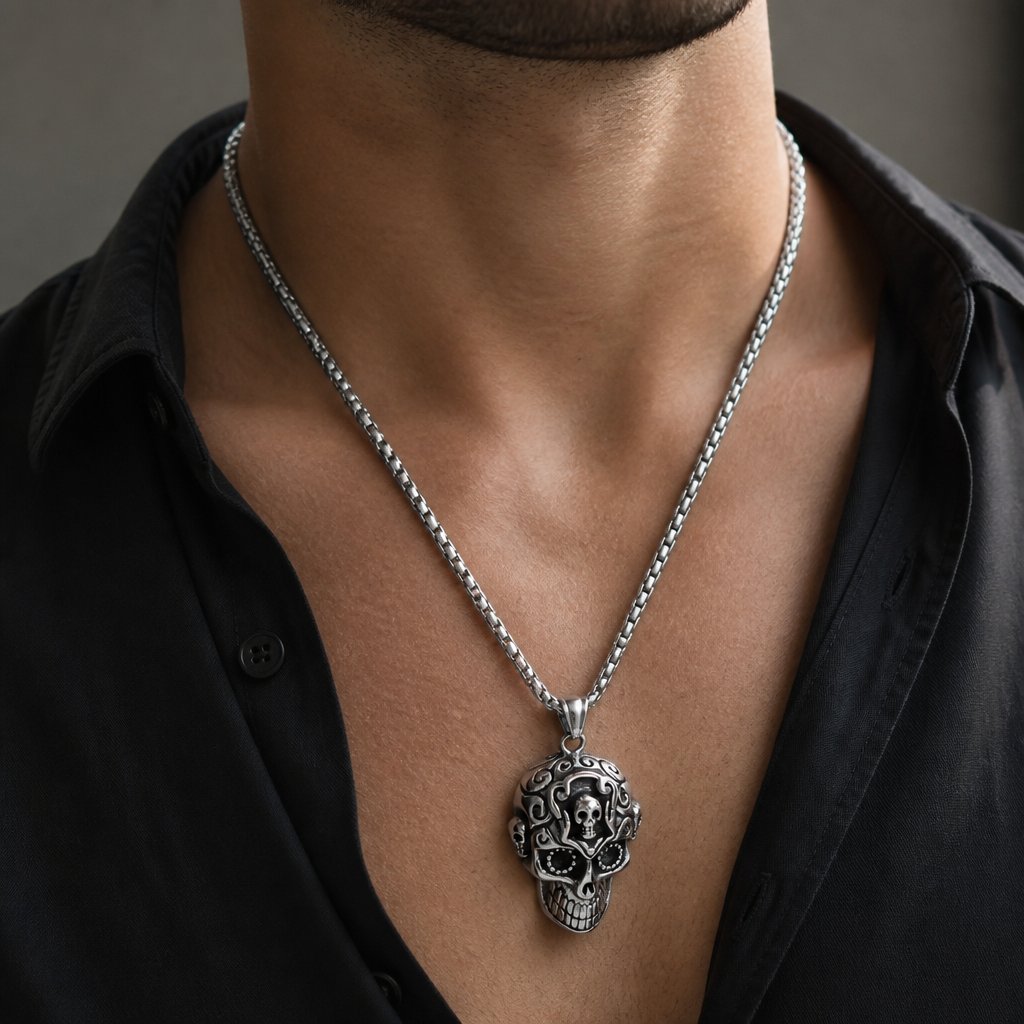 Skull Necklace - Silver