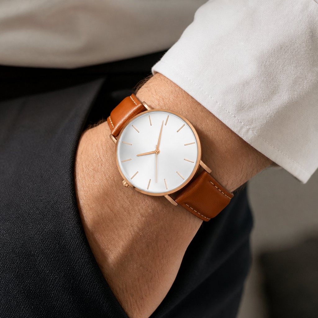 WI-22690 Watch - Brown / White / Rose Gold