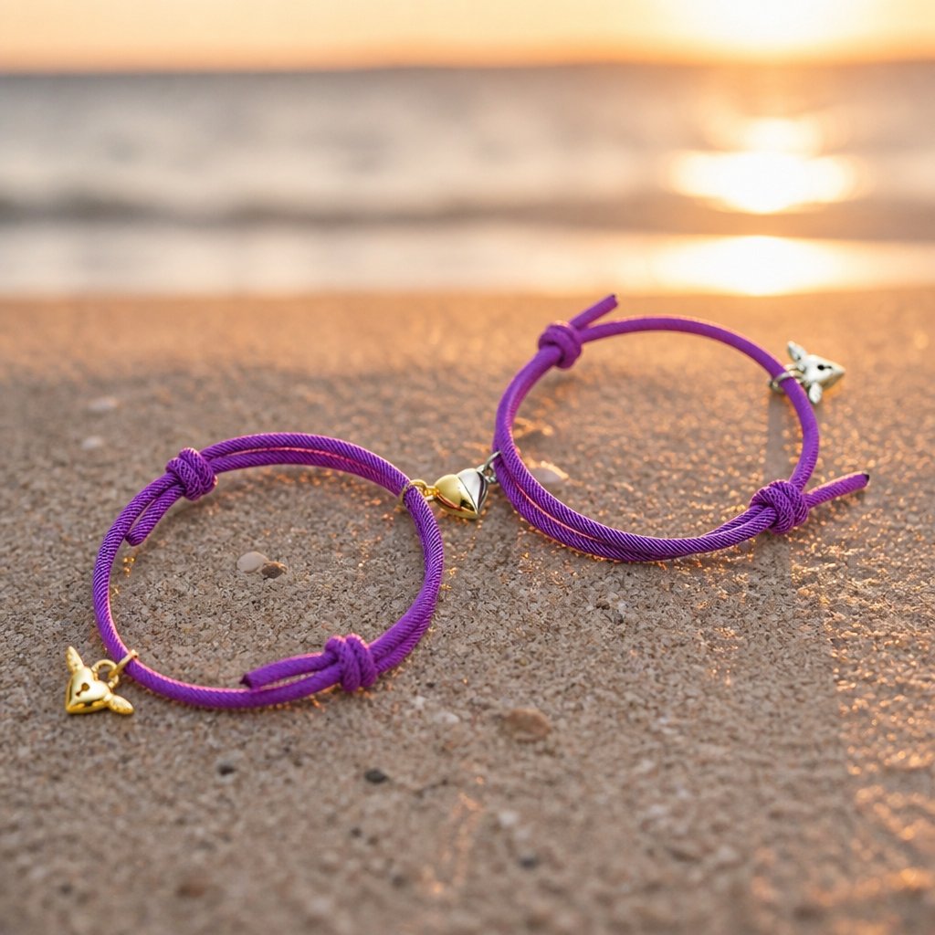 Heart Magnet Bracelets - Purple