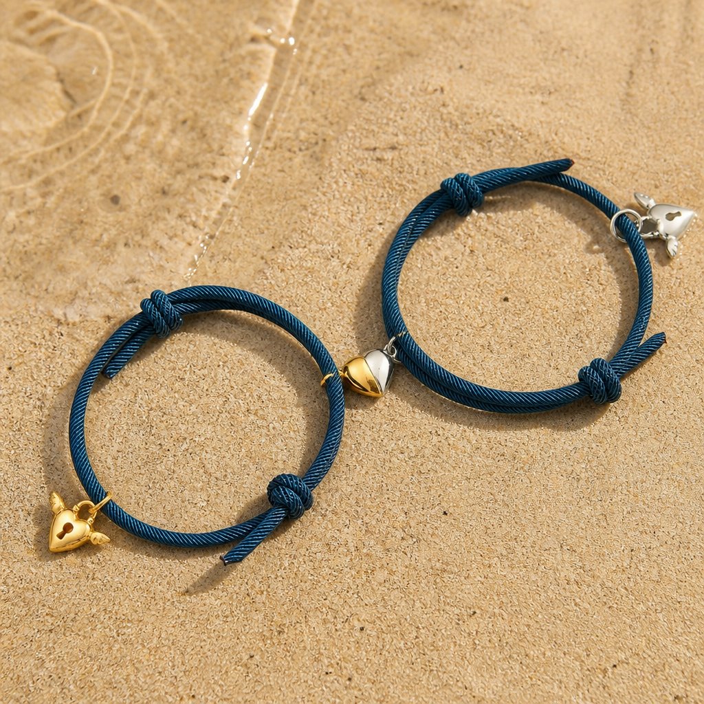 Heart Magnet Bracelets - Blue
