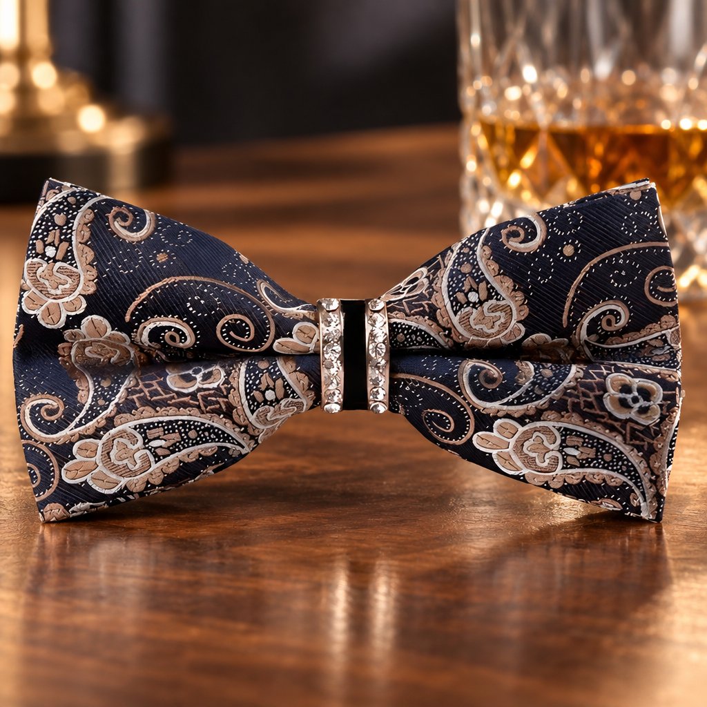 EX-30386 Bow Tie - Blue/Brown/Pattern