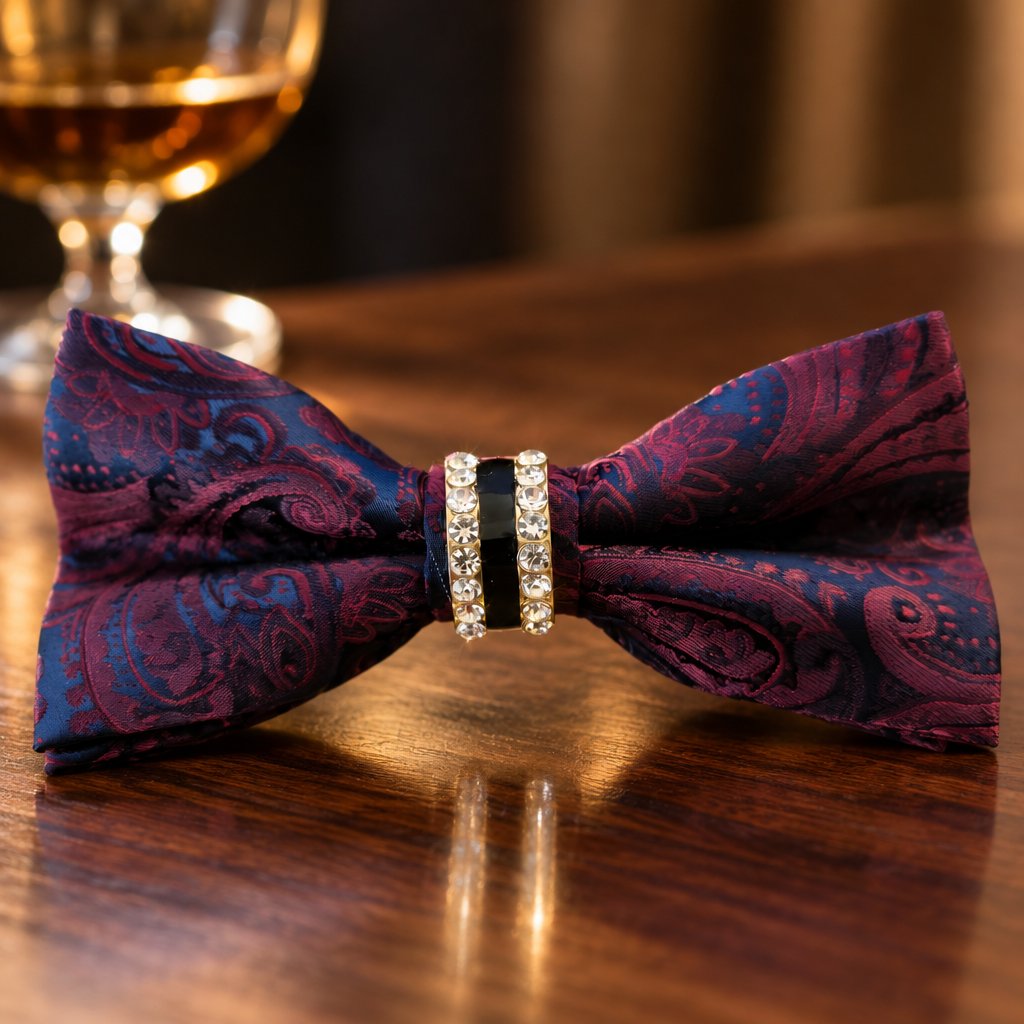 EX-30390 bow tie - Burgundy/Blue/Pattern