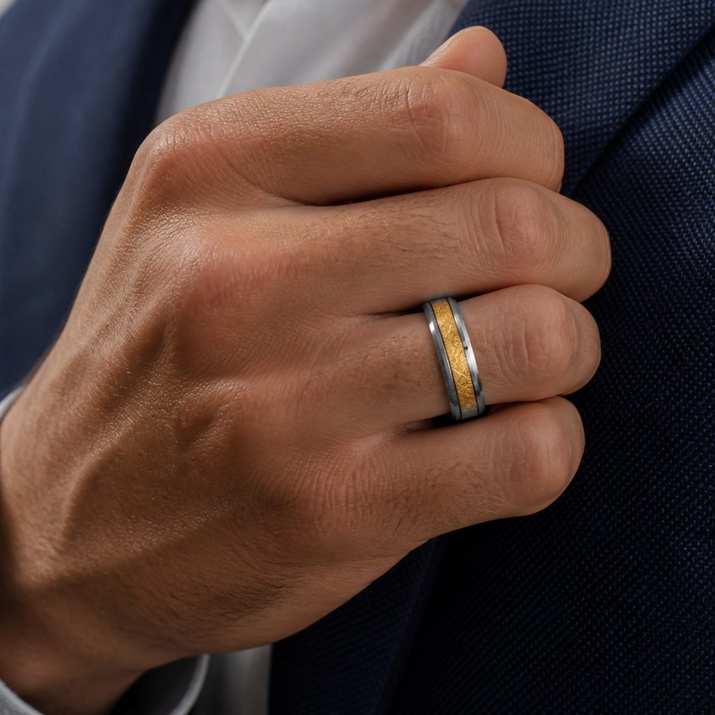 WI-32374 Ring - Silver/Golden/55mm
