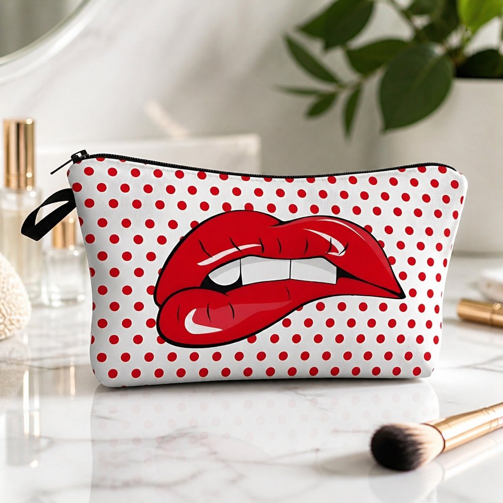 SH-3303 cosmetic bag - Red/White