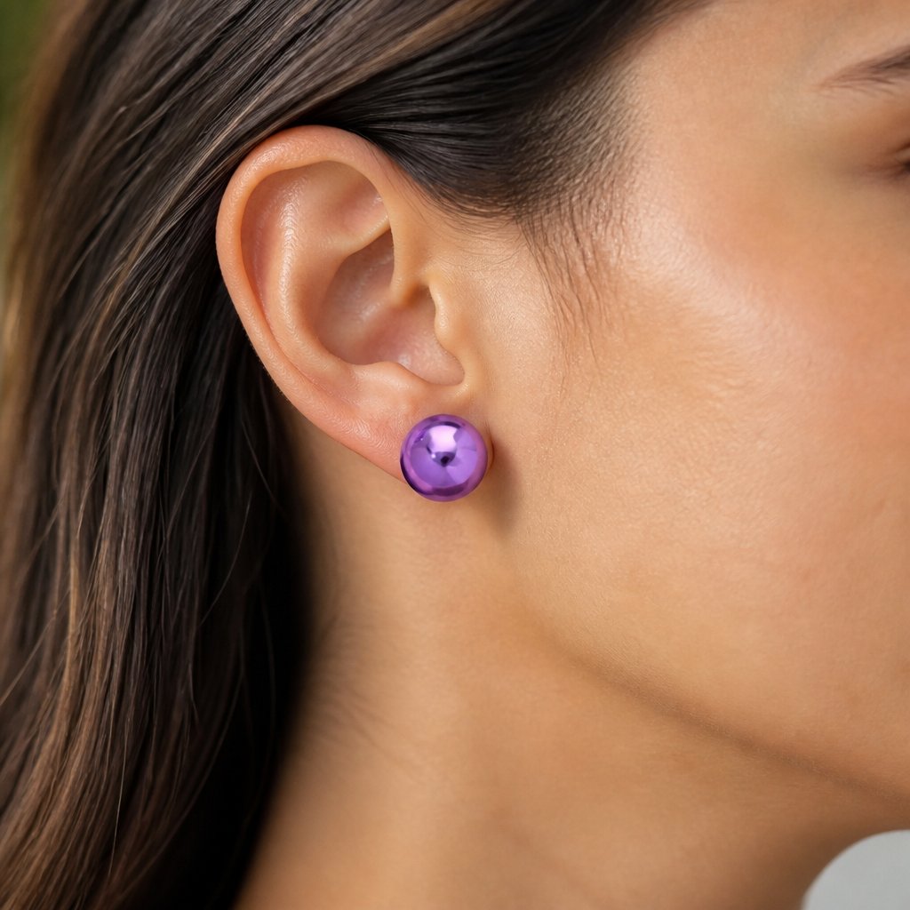 AD-33124 Earrings - Circle/Purple