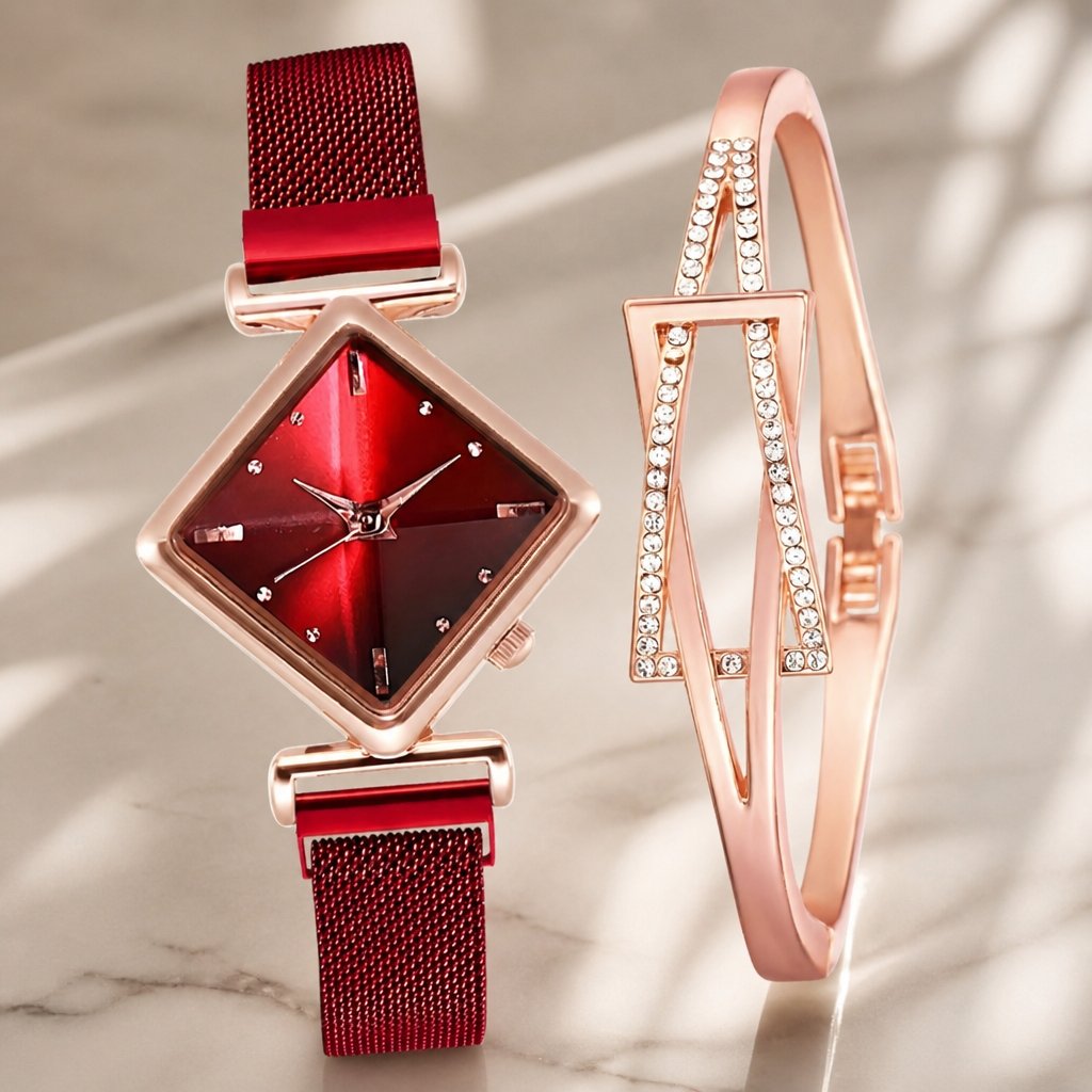 Watch CA-36895 - Red / With Bracelet