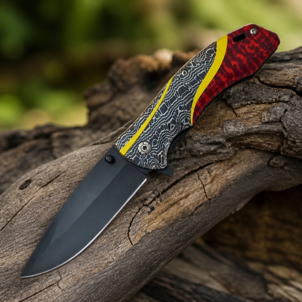 Outdoor Folding Knife YC-39081 - Type5 / Gray / Red