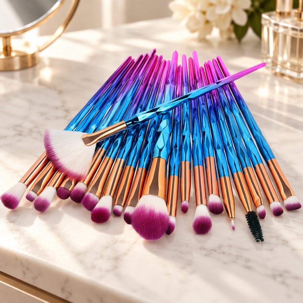 Makeup Brushes - Blue
